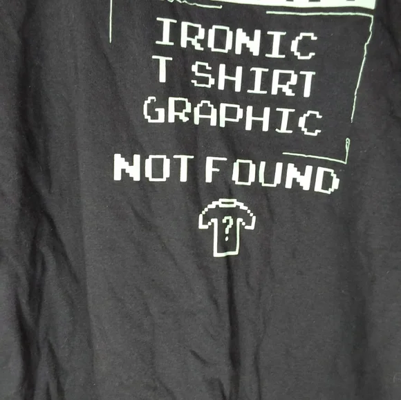Error 404 Ironic T-Shirt Graphic Essential T-Shirt. Gray With Green Writing - Picture 5 of 11